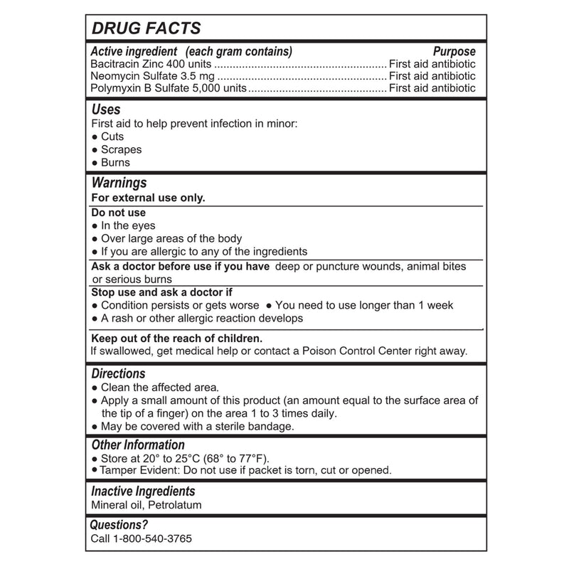 Geri-Care First Aid Antibiotic Ointment 0.9 Gram Individual Packet (1220890_CS) 1728/CS