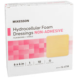 McKesson Foam Dressing 6 X 6 Inch Without Border Film Backing Nonadhesive Square Sterile (1138303_EA) 1/EA