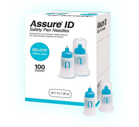 Assure® ID Safety Insulin Pen Needle 30 Gauge 8 mm Length Automatic Safety Without Back-End Shield (1114542_BX) 100/BX