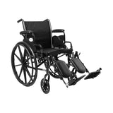 McKesson Lightweight Wheelchair Dual Axle Desk Length Arm Swing-Away Elevating Legrest Black Upholstery 18 Inch Seat Width Adult 300 lbs. Weight Capacity (1065285_EA) 1/EA