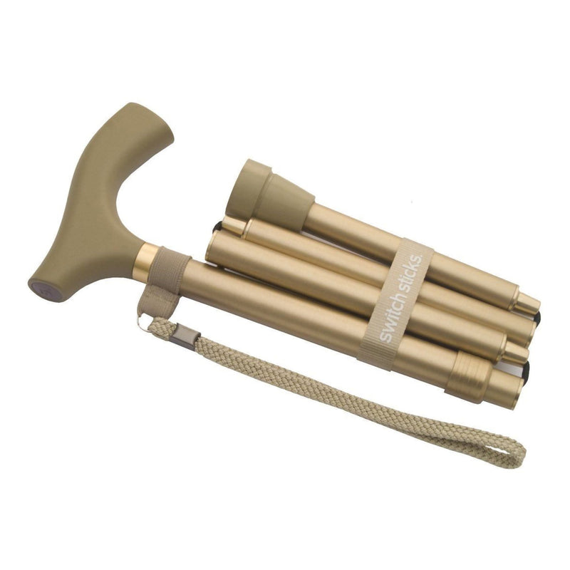 Switch Sticks® Folding Cane Aluminum 32 to 37 Inch Height Gold (1049986_EA) 1/EA