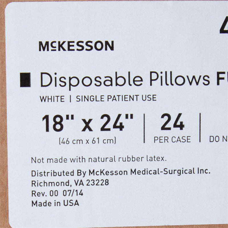 McKesson Bed Pillow 18 X 24 Inch White Single Patient Use (939589_EA) 1/EA