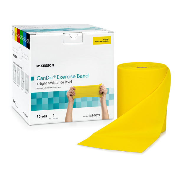McKesson CanDo® Exercise Resistance Band Yellow 5 Inch X 50 Yard X-Light Resistance (1199528_EA) 1/EA