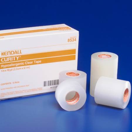 Kendall™ Hypoallergenic Clear Hypoallergenic Medical Tape Transparent 1/2 Inch X 10 Yard Plastic NonSterile (696191_CS) 240/CS