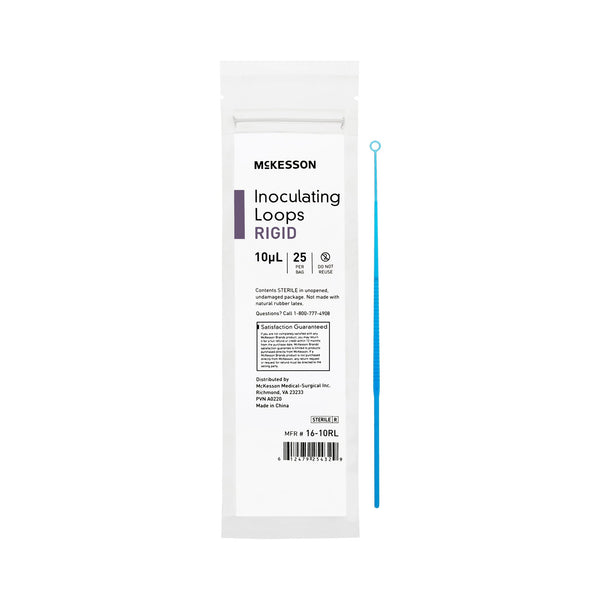 McKesson Inoculating Loop 10 µL Polystyrene Integrated Handle Sterile (1175310_BG) 25/BG