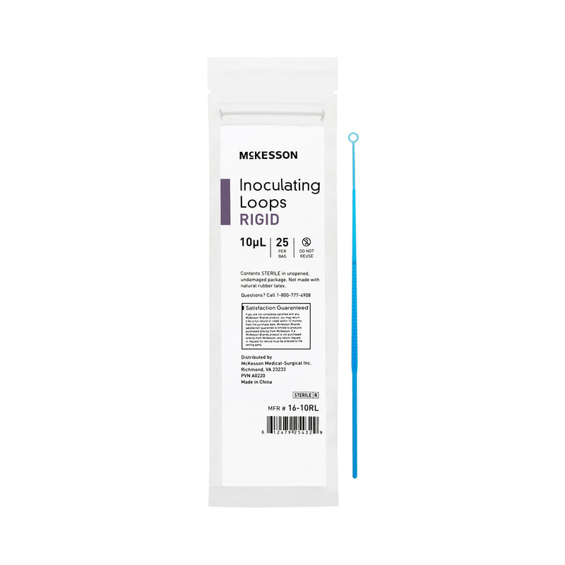 McKesson Inoculating Loop 10 µL Polystyrene Integrated Handle Sterile (1175310_BG) 25/BG