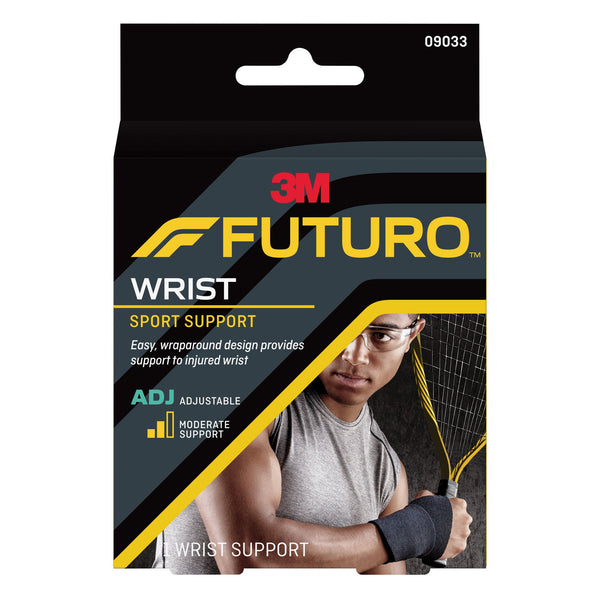 3M™ Futuro™ Sport Wrist Support Wraparound Neoprene / Nylon / Polyester Left or Right Hand Black One Size Fits Most (846861_CS) 12/CS