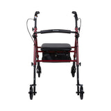 McKesson 4 Wheel Rollator Red Adjustable Height / Folding Aluminum Frame (1095248_EA) 1/EA