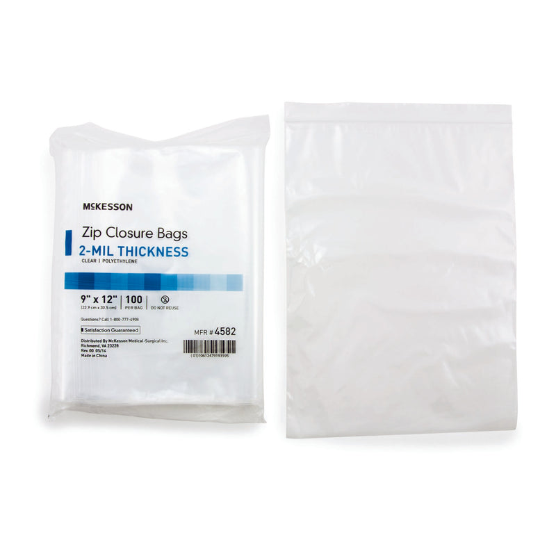 McKesson Reclosable Bag 9 X 12 Inch Polyethylene Clear Zipper Closure (911644_BX) 10/BX