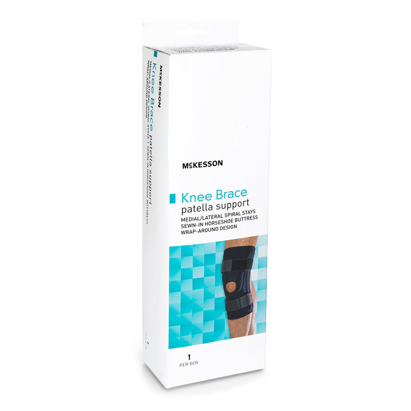 McKesson Knee Brace Medium Pull-On / D-Ring / Hook and Loop Strap 18 to 20-1/2 Inch Circumference Left or Right Knee (1159107_EA) 1/EA