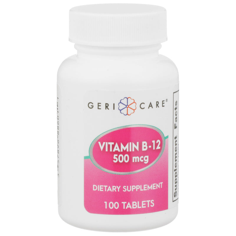 Geri-Care® Vitamin Supplement Vitamin B12 500 mcg Strength Tablet 100 per Bottle (1108646_CS) 12/CS