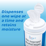 The Pharma-C Company® Antiseptic Skin Wipe Isopropyl Alcohol Towelette Canister (1250441_CS) 1050/CS