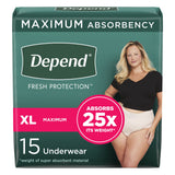 Depend® Fresh Protection Female Adult Absorbent Underwear Waistband Style X-Large Disposable Heavy Absorbency (1090310_PK) 15/PK