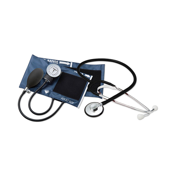 McKesson Brand Reusable Aneroid / Stethoscope Set 23 to 33 cm Adult Cuff Single Head General Exam Stethoscope Pocket Aneroid (1067632_CS) 20/CS