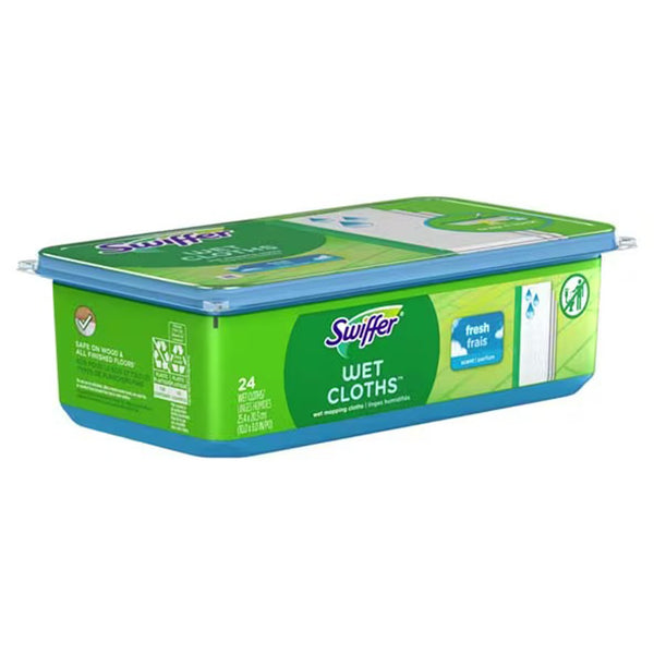 Swiffer® Wet Saturated Wet Mop Pad Bound Edge White Cloth Disposable (1260306_CT) 72/CT