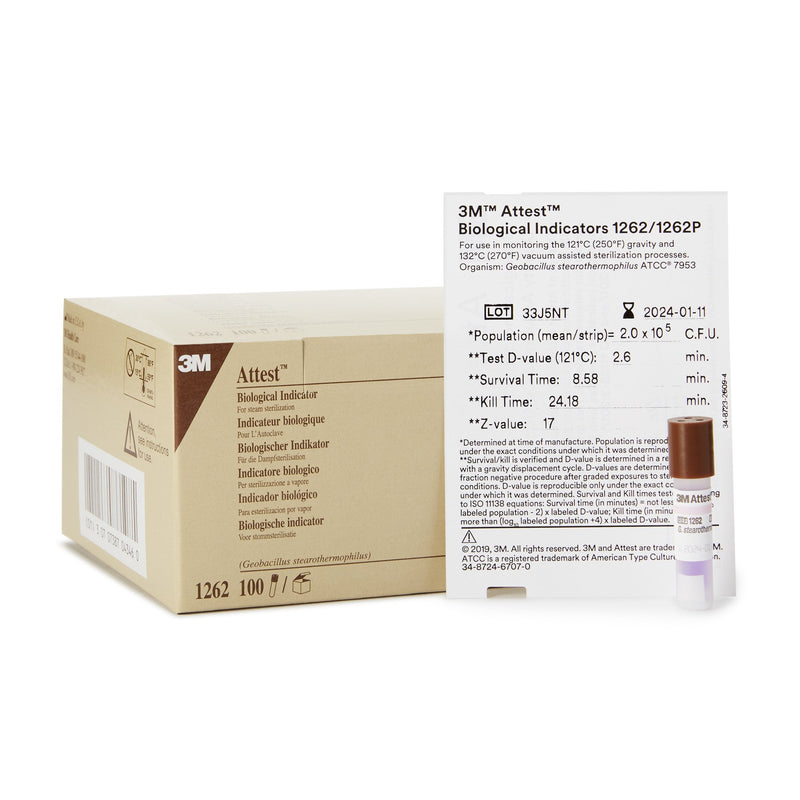 Attest™ Sterilization Biological Indicator Vial Steam (134484_BX) 100/BX