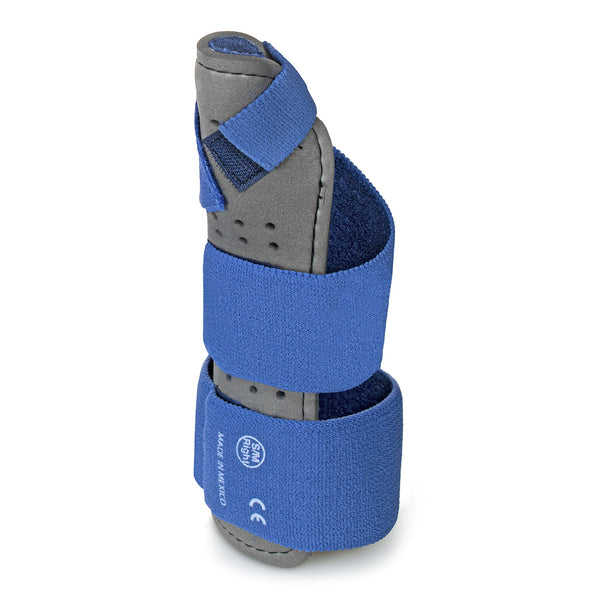 McKesson Wrist / Hand Brace with Thumb Spica Thumb Spica Nylon / Cotton-Terry / Foam / Elastic / Spandex Right Hand Blue / Gray Small / Medium (1159132_EA) 1/EA