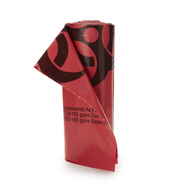 McKesson Biohazard Waste Bag Biohazard Symbol / Infectious Waste 30 to 33 gal. Red 31 X 41 Inch (178674_CS) 100/CS