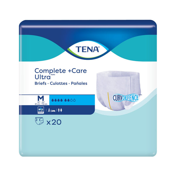 TENA Complete + Care Ultra™ Unisex Adult Incontinence Brief Medium Disposable Moderate Absorbency (1243824_CS) 80/CS