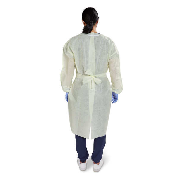 McKesson Protective Procedure Gown One Size Fits Most Yellow NonSterile AAMI Level 2 Disposable (1247991_BG) 10/BG