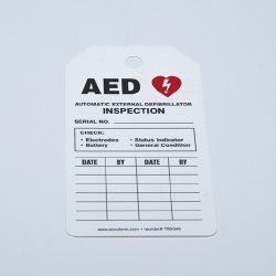 Accuform Equipment Tag AED Inspection Status White 3-1/4 X 5-3/4 Inch Card Stock 5 per Pack (1066757_EA) 1/EA