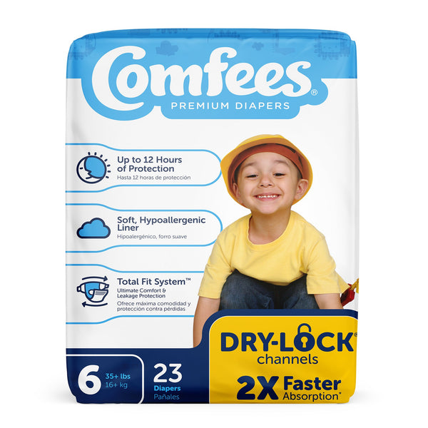 Comfees® Unisex Baby Diaper Size 6 Disposable Moderate Absorbency (907035_BG) 23/BG
