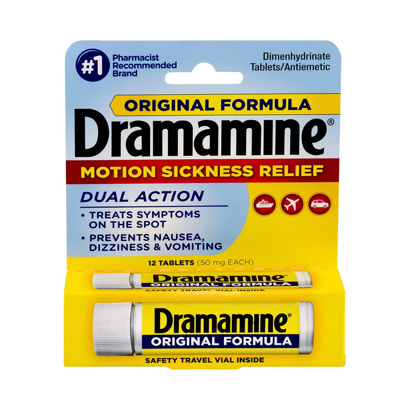 Dramamine® Nausea Relief 50 mg Strength Tablet 12 per Bottle (976264_BT) 1/BT