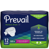 Prevail® Bariatric Unisex Adult Incontinence Brief Bariatric Size A Disposable Heavy Absorbency (653235_CS) 48/CS