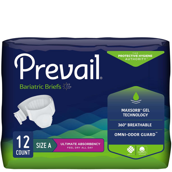 Prevail® Bariatric Unisex Adult Incontinence Brief Bariatric Size A Disposable Heavy Absorbency (653235_BG) 12/BG