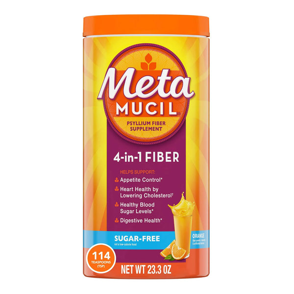 Metamucil® Fiber Supplement Orange Flavor Powder 23.3 oz. 3.4 Gram Strength Psyllium Husk (1189588_EA) 1/EA
