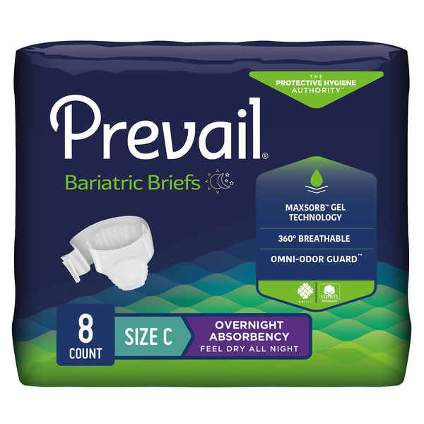 Prevail® Bariatric Unisex Adult Incontinence Brief Bariatric Size C Disposable Heavy Absorbency (1194077_CS) 4/CS