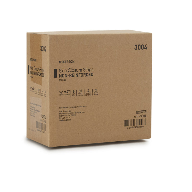 McKesson Skin Closure Strip 1/2 X 4 Inch Nonwoven Material Flexible Strip Tan (876303_PK) 1/PK