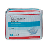 Wings™ Plus Quilted Unisex Adult Incontinence Brief Large Disposable Heavy Absorbency (864858_CS) 4/CS