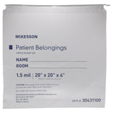McKesson Patient Belongings Bag 4 X 20 X 20 Inch Polyethylene Drawstring Closure Clear (447887_CS) 250/CS