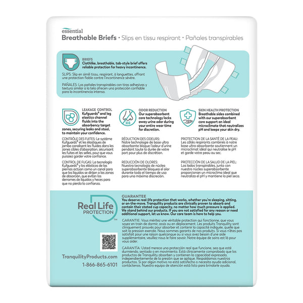 Tranquility® Essential Unisex Incontinence Brief Medium Disposable Heavy Absorbency (1188954_BG) 12/BG