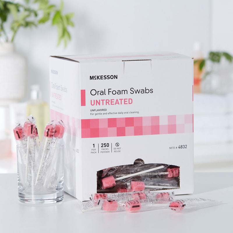 McKesson Oral Swab Untreated Foam Tip 1 per Pack (864650_BX) 250/BX