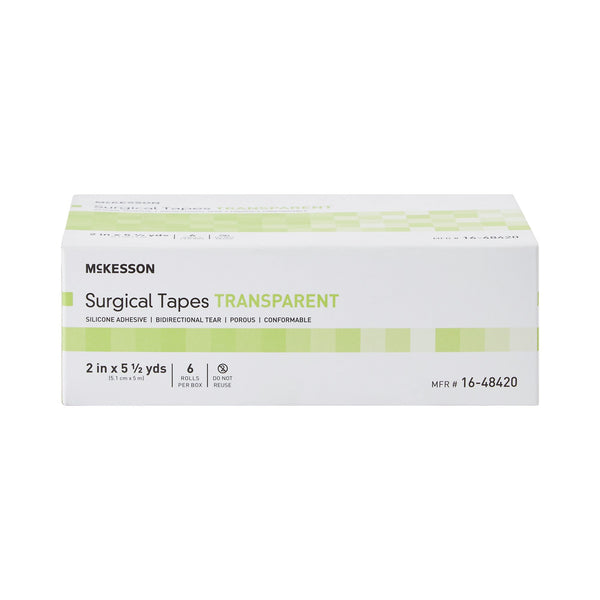 McKesson Medical Tape Transparent 2 Inch X 5-1/2 Yard Plastic / Silicone NonSterile (1073807_RL) 1/RL