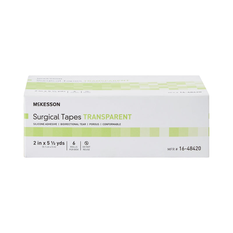 McKesson Medical Tape Transparent 2 Inch X 5-1/2 Yard Plastic / Silicone NonSterile (1073807_BX) 6/BX