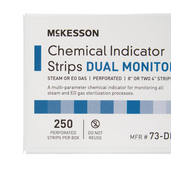 McKesson Sterilization Chemical Indicator Strip Steam / EO Gas 8 Inch Length (524530_CS) 10/CS