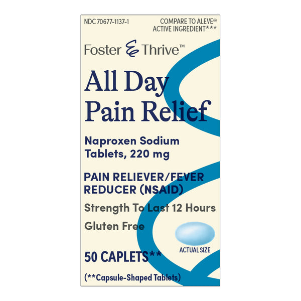 Foster & Thrive™ Pain Relief 220 mg Strength Naproxen Sodium Tablet 50 per Bottle (1238999_BT) 1/BT