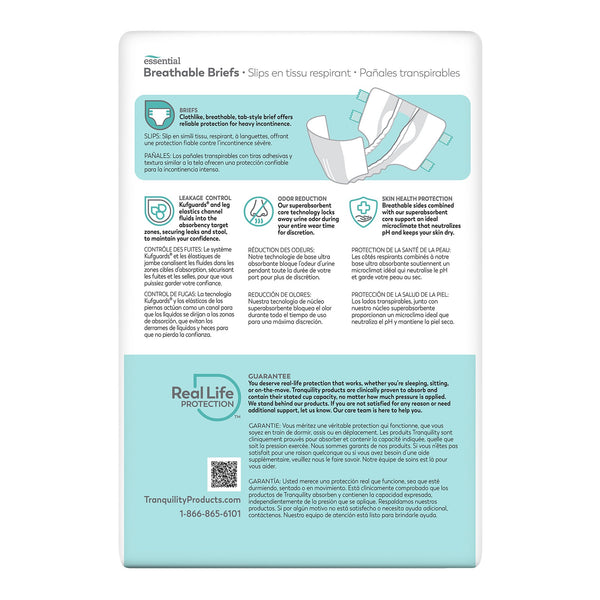 Tranquility® Essential Unisex Incontinence Brief 2X-Large Disposable Heavy Absorbency (1188957_BG) 8/BG