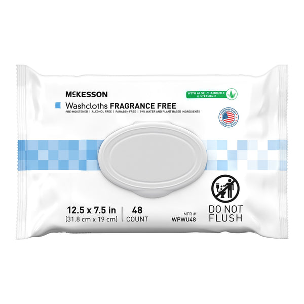 McKesson Personal Cleansing Wipe Soft Pack Unscented 48 Count (1246811_PK) 48/PK