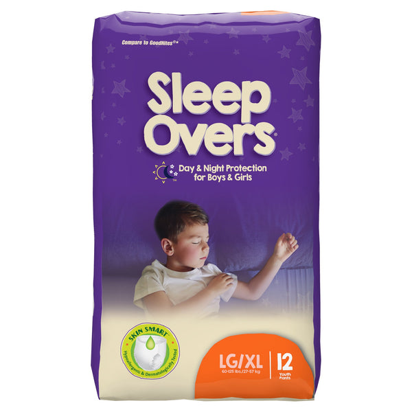 Cuties® Sleep Overs® Unisex Youth Absorbent Underwear Pull On with Tear Away Seams Large / X-Large Disposable Heavy Absorbency (711917_CS) 4/CS