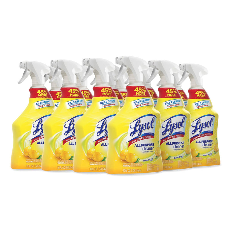 Lysol® All Purpose Surface Disinfectant Cleaner Trigger Spray Liquid 32 oz. Bottle Lemon Breeze Scent NonSterile (680982_CS) 12/CS