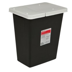 SharpSafety™ RCRA Waste Container Black Base 17-3/4 H X 11 D X 15-1/2 W Inch Vertical Entry 8 Gallon (634316_CS) 10/CS