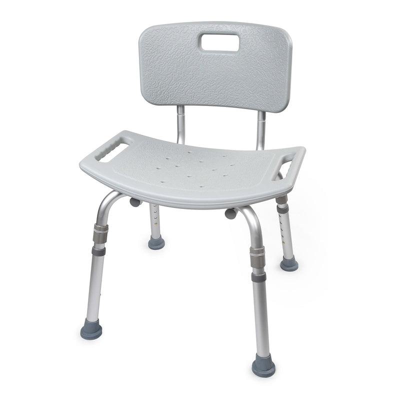 McKesson Bath Bench Without Arms Aluminum Frame Removable Backrest 19-1/4 Inch Seat Width 300 lbs. Weight Capacity (1073631_CS) 4/CS