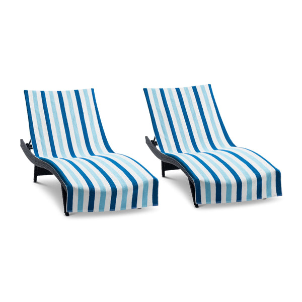 Arkwright Home Cabo Cabana Chaise Cover 30x85 Navy/Blue (2/Pack) (P-CC-CC-NVBL) 2/PK