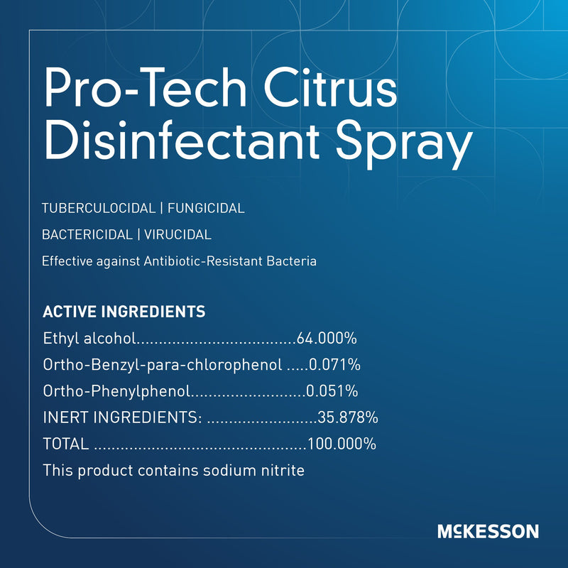 McKesson Pro-Tech Surface Disinfectant Cleaner Alcohol Based Aerosol Spray Liquid 16 oz. Can Citrus Scent NonSterile (1099449_EA) 1/EA