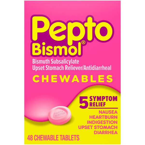 Pepto Bismol® Anti-Diarrheal 262 mg Strength Chewable Tablet 48 per Box (651062_BX) 48/BX