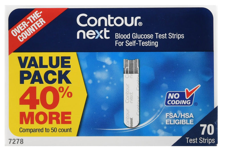 Ascensia Contour® Blood Glucose Test Strips 70 Strips per Pack (1146190_CS) 840/CS